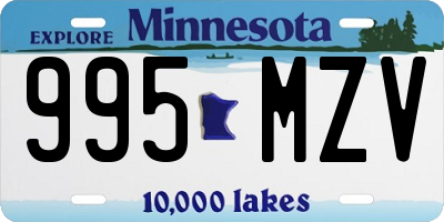 MN license plate 995MZV
