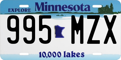 MN license plate 995MZX