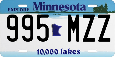 MN license plate 995MZZ