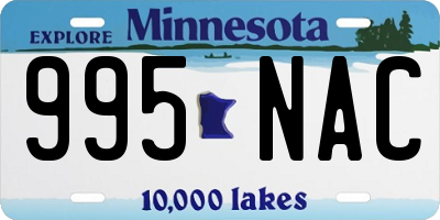 MN license plate 995NAC