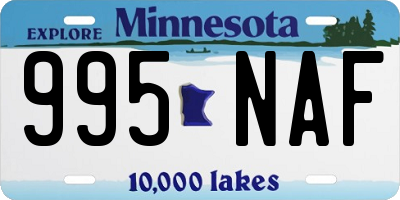 MN license plate 995NAF