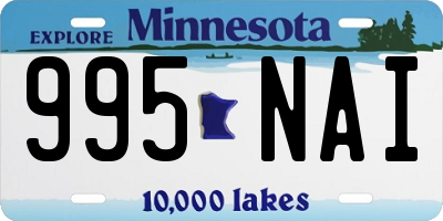 MN license plate 995NAI