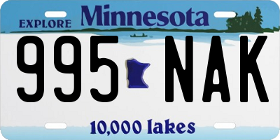 MN license plate 995NAK