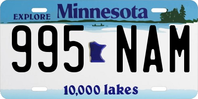 MN license plate 995NAM