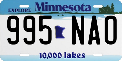 MN license plate 995NAO