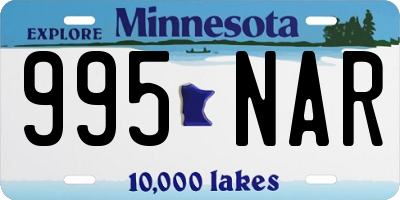 MN license plate 995NAR