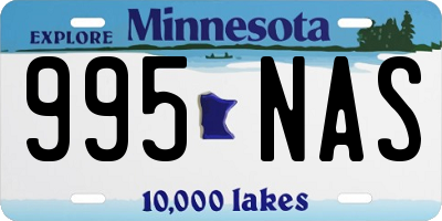 MN license plate 995NAS