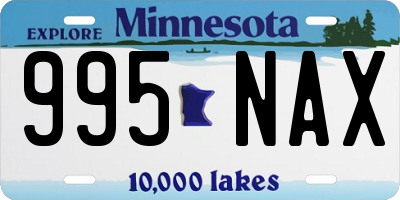 MN license plate 995NAX