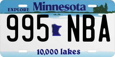 MN license plate 995NBA