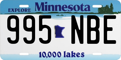 MN license plate 995NBE