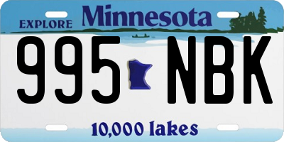 MN license plate 995NBK