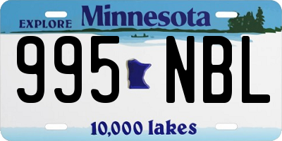 MN license plate 995NBL