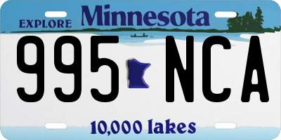 MN license plate 995NCA