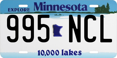 MN license plate 995NCL