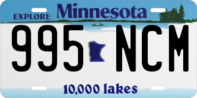 MN license plate 995NCM