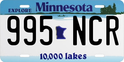 MN license plate 995NCR
