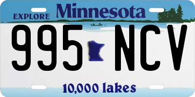 MN license plate 995NCV