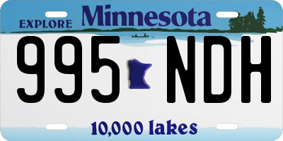 MN license plate 995NDH