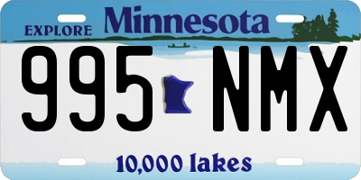 MN license plate 995NMX