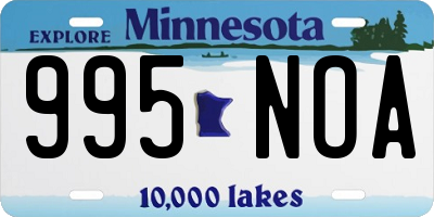 MN license plate 995NOA
