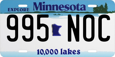 MN license plate 995NOC