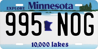 MN license plate 995NOG