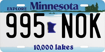 MN license plate 995NOK