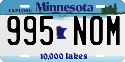 MN license plate 995NOM