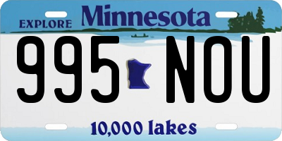 MN license plate 995NOU