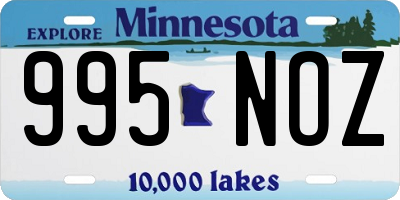 MN license plate 995NOZ