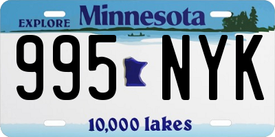MN license plate 995NYK