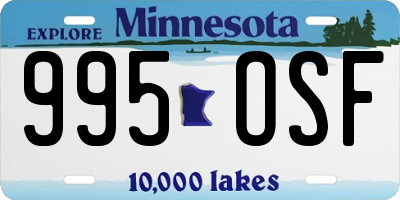 MN license plate 995OSF