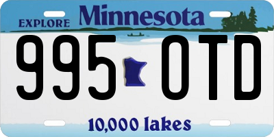 MN license plate 995OTD