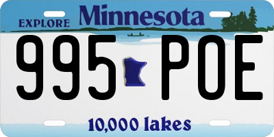 MN license plate 995POE