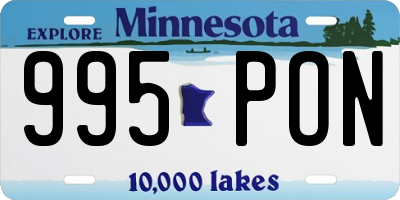 MN license plate 995PON