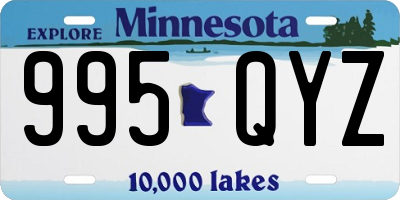 MN license plate 995QYZ