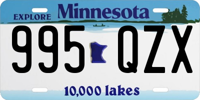 MN license plate 995QZX
