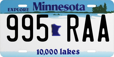 MN license plate 995RAA
