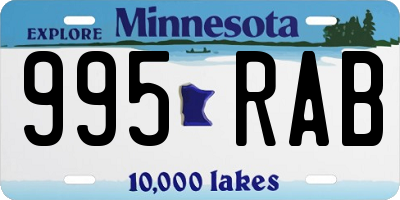 MN license plate 995RAB