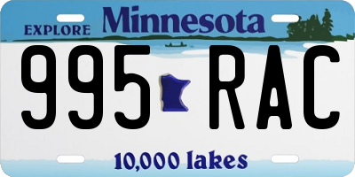 MN license plate 995RAC