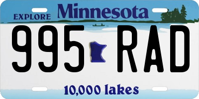 MN license plate 995RAD