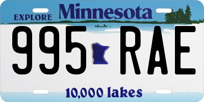 MN license plate 995RAE