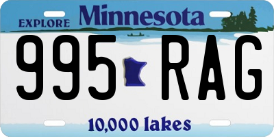 MN license plate 995RAG