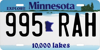 MN license plate 995RAH