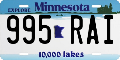 MN license plate 995RAI
