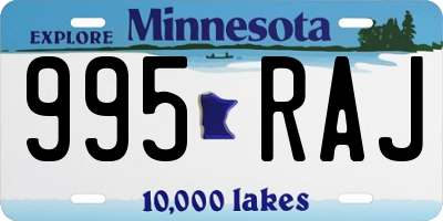 MN license plate 995RAJ