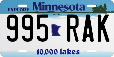 MN license plate 995RAK
