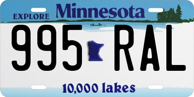 MN license plate 995RAL