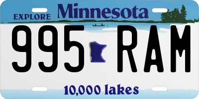 MN license plate 995RAM