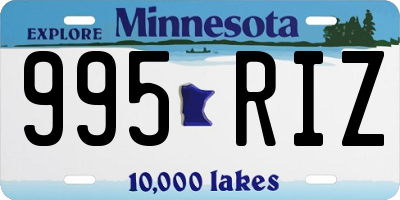 MN license plate 995RIZ